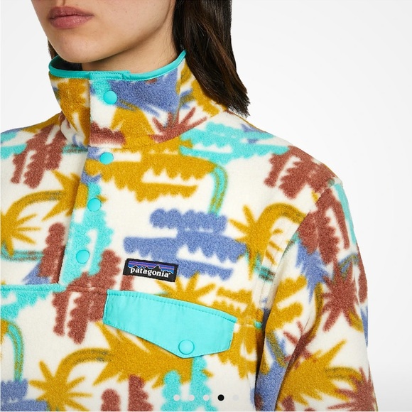 Patagonia Lightweight Synchilla Snap-T Pullover Tree Connection Big Fresh Teal - Picture 15 of 15